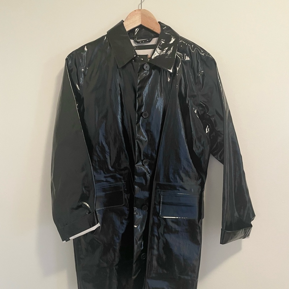Babaton Shiny Black Raincoat